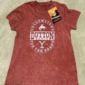 Yellowstone Dutton Ranch Ladies T Shirt Burnt Orange